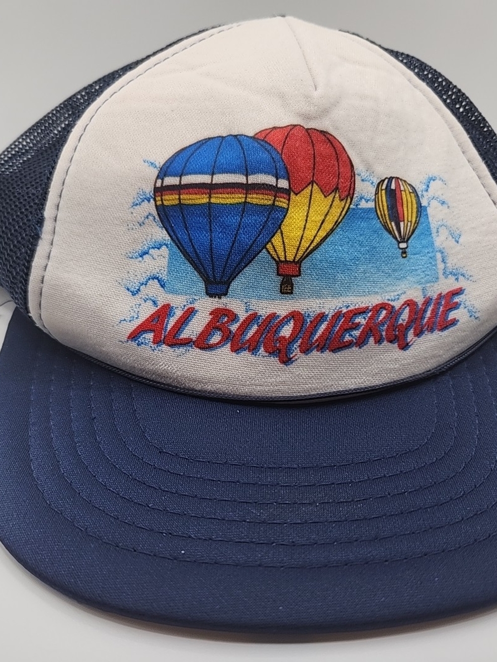 Albuquerque vintage Trucker hat Blue & White Hot Air Balloon